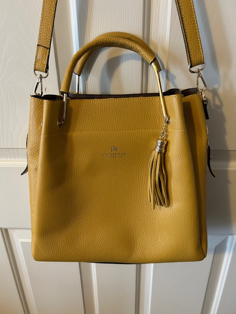Italian Leather Shoulder Tote with Tassel Accent
Purchased in Tuscany, Italy.